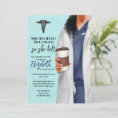 White Coat Medische School Afstuderen Uitnodiging (Staand voorkant)