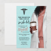 White Coat Medische School Afstuderen Uitnodiging (Voorkant / Achterkant)