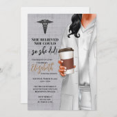 White Coat Medische School Afstuderen Uitnodiging (Voorkant / Achterkant)