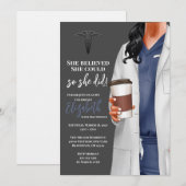 White Coat Medische School Afstuderen Uitnodiging (Voorkant / Achterkant)