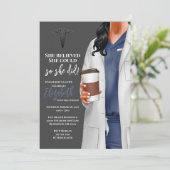 White Coat Medische School Afstuderen Uitnodiging (Staand voorkant)