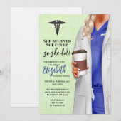 White Coat Medische School Afstuderen Uitnodiging (Voorkant / Achterkant)