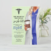 White Coat Medische School Afstuderen Uitnodiging (Staand voorkant)