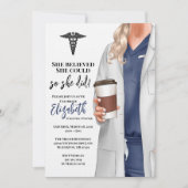 White Coat Medische School Afstuderen Uitnodiging (Voorkant)