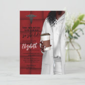 White Coat Medische School Afstuderen Uitnodiging (Staand voorkant)