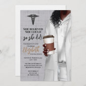 White Coat Medische School Afstuderen Uitnodiging (Voorkant / Achterkant)