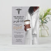 White Coat Medische School Afstuderen Uitnodiging (Staand voorkant)