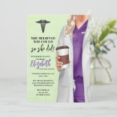 White Coat Medische School Afstuderen Uitnodiging (Staand voorkant)