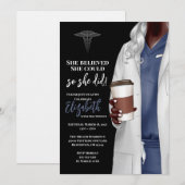 White Coat Medische School Afstuderen Uitnodiging (Voorkant / Achterkant)