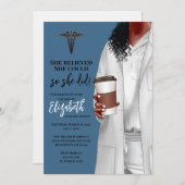 White Coat Medische School Afstuderen Uitnodiging (Voorkant / Achterkant)