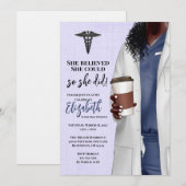 White Coat Medische School Afstuderen Uitnodiging (Voorkant / Achterkant)