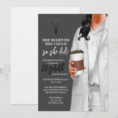 White Coat Medische School Afstuderen Uitnodiging (Voorkant / Achterkant)