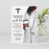 White Coat Medische School Afstuderen Uitnodiging (Staand voorkant)