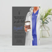 White Coat Medische School Afstuderen Uitnodiging (Staand voorkant)