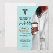 White Coat Medische School Afstuderen Uitnodiging (Voorkant / Achterkant)