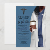 White Coat Medische School Afstuderen Uitnodiging (Voorkant / Achterkant)