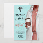 White Coat Medische School Afstuderen Uitnodiging (Voorkant / Achterkant)