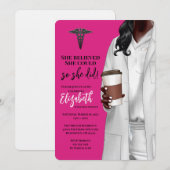 White Coat Medische School Afstuderen Uitnodiging (Voorkant / Achterkant)