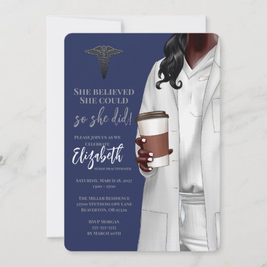 White Coat Medische School Afstuderen Uitnodiging (Voorkant)