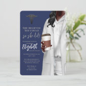 White Coat Medische School Afstuderen Uitnodiging (Staand voorkant)