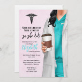 White Coat Medische School Afstuderen Uitnodiging (Voorkant / Achterkant)