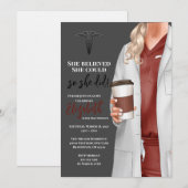 White Coat Medische School Afstuderen Uitnodiging (Voorkant / Achterkant)