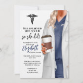 White Coat Medische School Afstuderen Uitnodiging (Voorkant)
