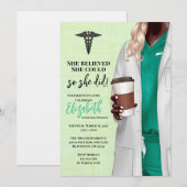 White Coat Medische School Afstuderen Uitnodiging (Voorkant / Achterkant)