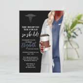 White Coat Medische School Afstuderen Uitnodiging (Staand voorkant)