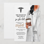 White Coat Medische School Afstuderen Uitnodiging (Voorkant / Achterkant)