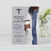 White Coat Medische School Afstuderen Uitnodiging (Staand voorkant)