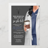 White Coat Medische School Afstuderen Uitnodiging (Voorkant / Achterkant)