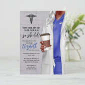 White Coat Medische School Afstuderen Uitnodiging (Staand voorkant)