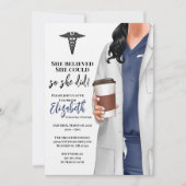 White Coat Medische School Afstuderen Uitnodiging (Voorkant)