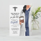 White Coat Medische School Afstuderen Uitnodiging (Staand voorkant)