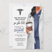 White Coat Medische School Afstuderen Uitnodiging (Voorkant)