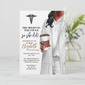 White Coat Medische School Afstuderen Uitnodiging (Staand voorkant)