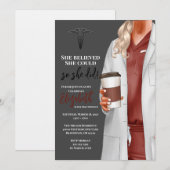 White Coat Medische School Afstuderen Uitnodiging (Voorkant / Achterkant)
