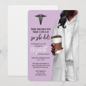 White Coat Medische School Afstuderen Uitnodiging (Voorkant / Achterkant)