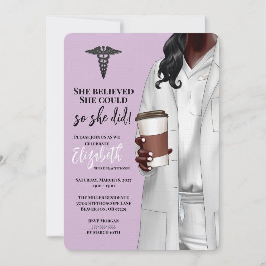 White Coat Medische School Afstuderen Uitnodiging (Voorkant)