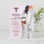 White Coat Medische School Afstuderen Uitnodiging (Staand voorkant)