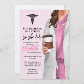 White Coat Medische School Afstuderen Uitnodiging (Voorkant / Achterkant)