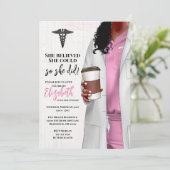 White Coat Medische School Afstuderen Uitnodiging (Staand voorkant)