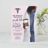 White Coat Medische School Afstuderen Uitnodiging (Staand voorkant)