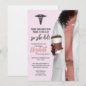 White Coat Medische School Afstuderen Uitnodiging (Voorkant / Achterkant)