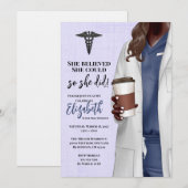 White Coat Medische School Afstuderen Uitnodiging (Voorkant / Achterkant)
