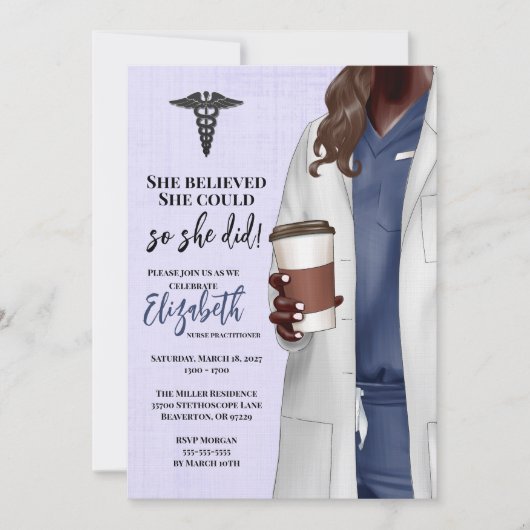 White Coat Medische School Afstuderen Uitnodiging (Voorkant)