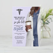 White Coat Medische School Afstuderen Uitnodiging (Staand voorkant)