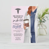 White Coat Medische School Afstuderen Uitnodiging (Staand voorkant)