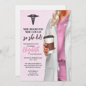 White Coat Medische School Afstuderen Uitnodiging (Voorkant / Achterkant)